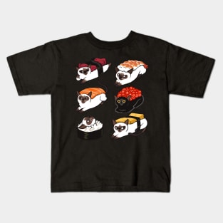 Sushi Siamese Cat Kids T-Shirt